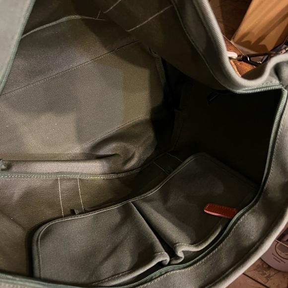 Chief Canvas Olive Green/White Large Tote Bag - Picture 3 of 8